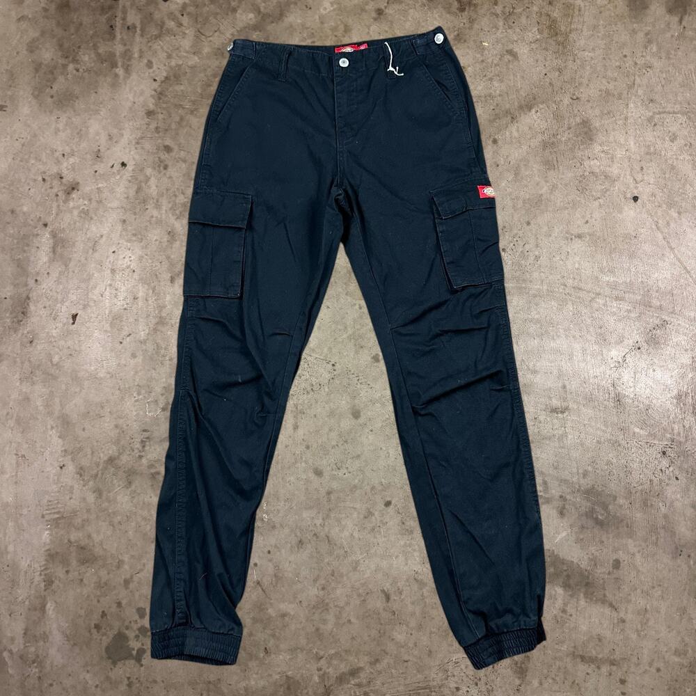 Dickies Slash Pocket Cargo Jogger Pants Tapered Leg Black Womens Size 30 x 26